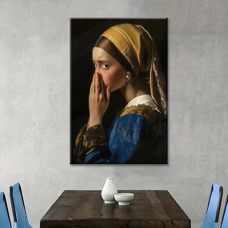 Põhjama stiilis kanvas seinamaal tüdrukukujulise figuuriga; lõuend maal; raamitud või raamita; raami materjaliks täispuit