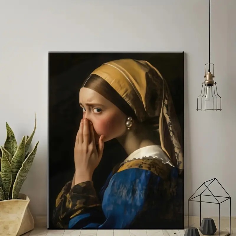 Põhjama stiilis kanvas seinamaal tüdrukukujulise figuuriga; lõuend maal; raamitud või raamita; raami materjaliks täispuit