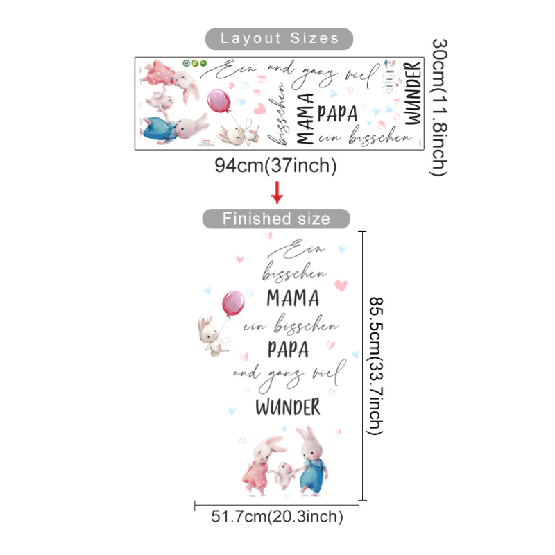 Seinasticker PVC – loomamotiiv, isekleepuv, veekindel, lame disain, 1 tk, elutuppa, magamistuppa ja laste toale