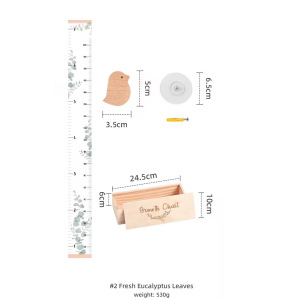 Puidust kõrguse mõõdik lastele – põhjamaise stiiliga, veekindel, 1 tk, lastetuppa