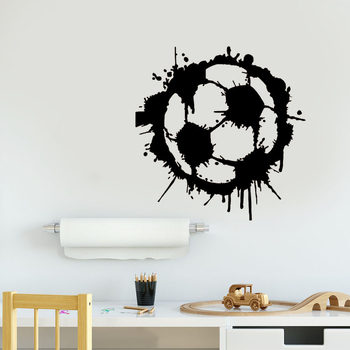 Karikatuurpoisi ja jalgpalli seina kleebis – eemaldatav PVC isekleepuv dekoratsioon, 1 tükk, elutuba või magamistuba