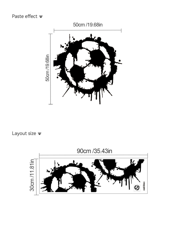 Karikatuurpoisi ja jalgpalli seina kleebis – eemaldatav PVC isekleepuv dekoratsioon, 1 tükk, elutuba või magamistuba