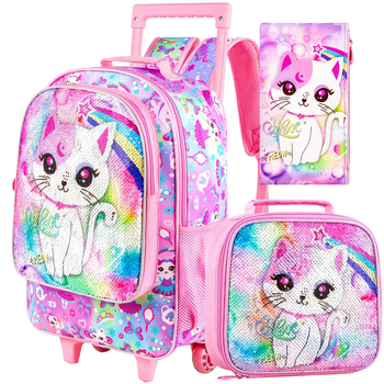 Laste ratastel seljakott tüdrukutele, põhikool, UV-materjal, veekindel, ultrakerge