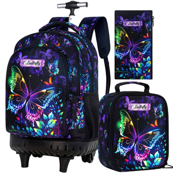 Laste telg-matkakott selja kaitsega – kerge, suur mahutavusega PVC-materjal, ühesuunalised rattad