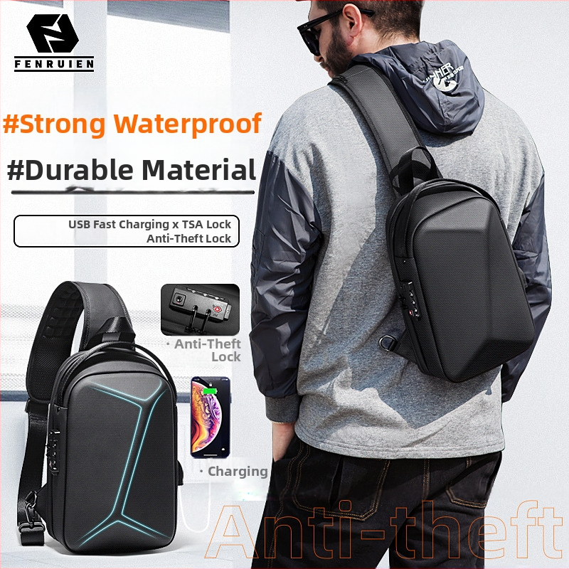 Meeste rinna kott, Oxford kangas, anti-theft lukustusega, sisemised taskud: lukuga tasku, telefoni tasku, ID-kaardi tasku, sülearvuti tasku, mudel F-5107