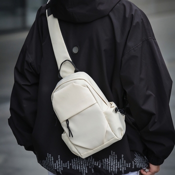 Geantă crossbody în stil street, nylon, primăvara 2024, închidere cu fermoar