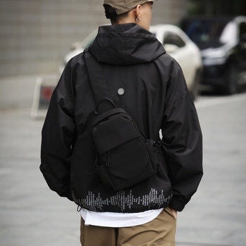 Geantă crossbody în stil street, nylon, primăvara 2024, închidere cu fermoar