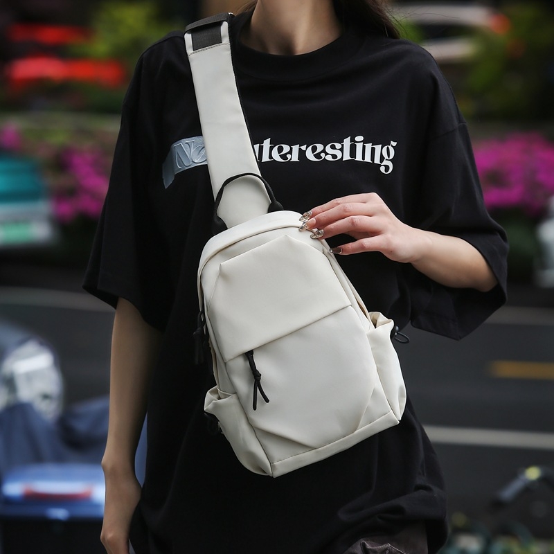 Geantă crossbody în stil street, nylon, primăvara 2024, închidere cu fermoar