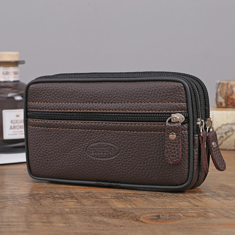 Meeste vöökott lukuga, nahk, horisontaalne ristkülikukujuline vorm, mudel 0516-6