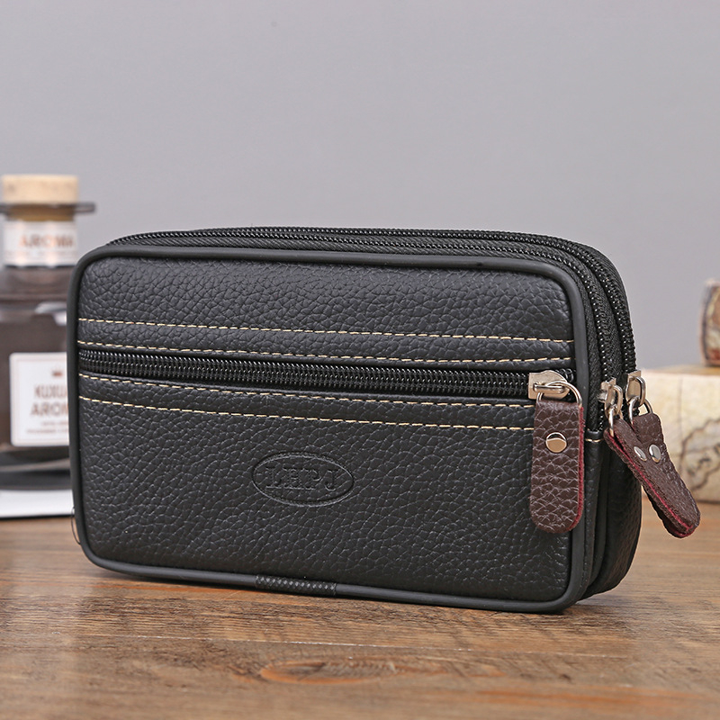 Meeste vöökott lukuga, nahk, horisontaalne ristkülikukujuline vorm, mudel 0516-6