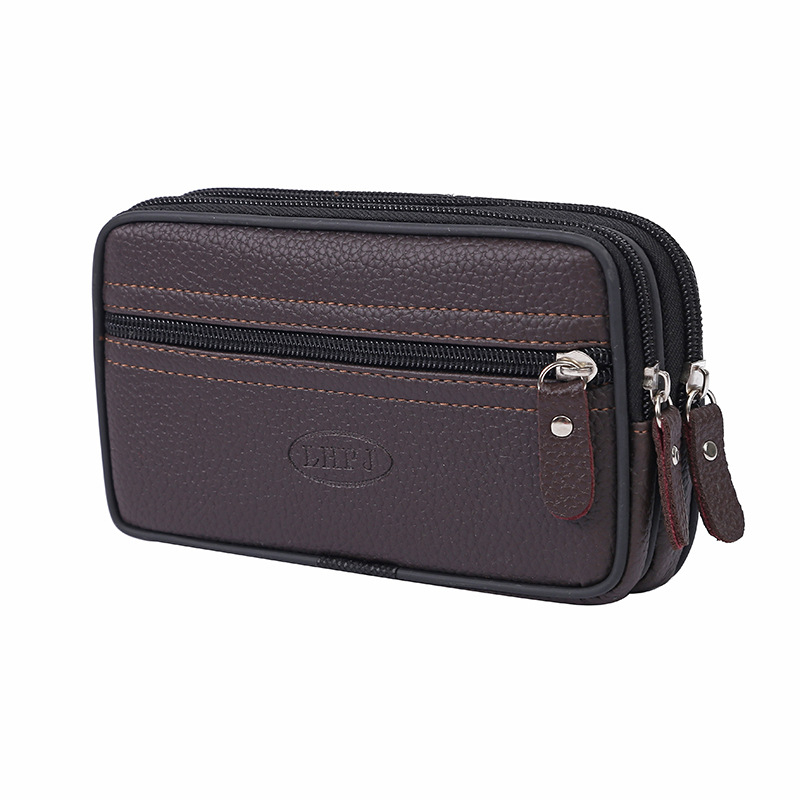 Meeste vöökott lukuga, nahk, horisontaalne ristkülikukujuline vorm, mudel 0516-6