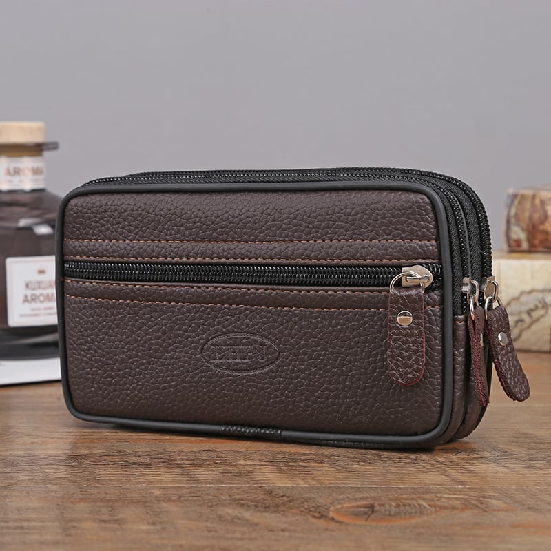 Meeste vöökott lukuga, nahk, horisontaalne ristkülikukujuline vorm, mudel 0516-6