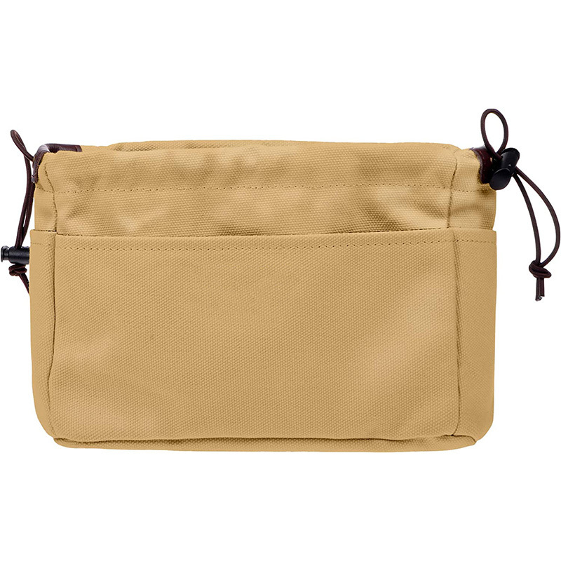 Kangas kosmeetika kott nöörluku ja kaanega - naiste meigikot, vertikaalse ruudu kujuga, ühtlane värv, polüestervooder