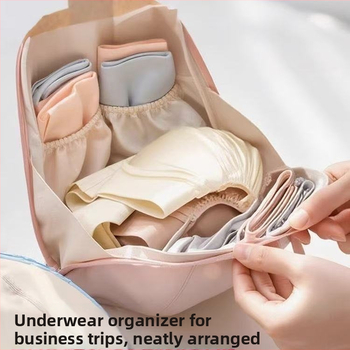 Aluspükide ja sokkide hoiukott, kolm ühes reisikorraldaja, kaasaskantav käekotti stiil, Peach Skin materjal, mudel snb-065