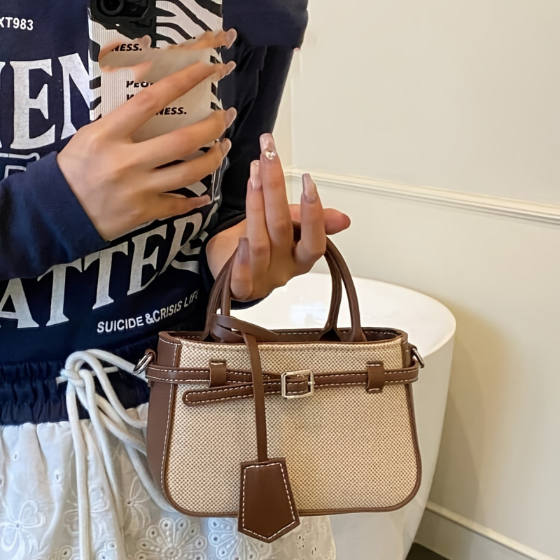 Õlakott PVC, igapäevase stiiliga, vertikaalne ruudukujuline kuju, sametvooder, lukuga sulgemine