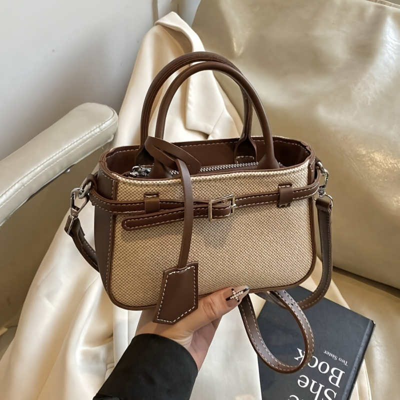 Õlakott PVC, igapäevase stiiliga, vertikaalne ruudukujuline kuju, sametvooder, lukuga sulgemine