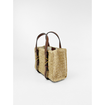 Heinast kootud crossbody kott, ämbri stiilis, horisontaalne ristkülikukujuline kuju, magnetlukustus, polüestervooder