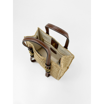 Heinast kootud crossbody kott, ämbri stiilis, horisontaalne ristkülikukujuline kuju, magnetlukustus, polüestervooder