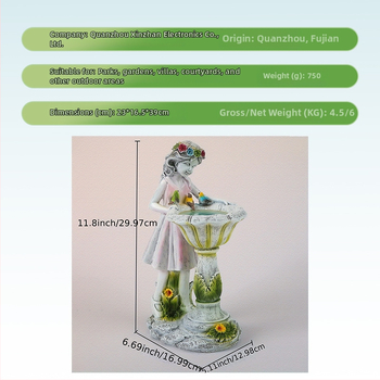 Resiinist aias haldja kuju – Ameerika Country stiil, XZ018 Small Fairy, Bränd XinZhan Electronics