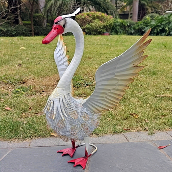 Välismetallist luik-skulptuur, kaasaegse minimalistliku stiiliga, materjal: raud, tootekood: #091, bränd: Xiamen senwei