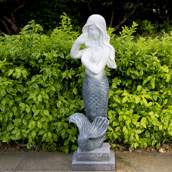 Euroopa stiilis merineitsi figuuri skulptuur — magneesiumoksiid, põrandale mõeldud kodudekoratsioon, väline aianduse dekoratsioon