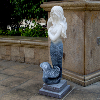 Euroopa stiilis merineitsi figuuri skulptuur — magneesiumoksiid, põrandale mõeldud kodudekoratsioon, väline aianduse dekoratsioon