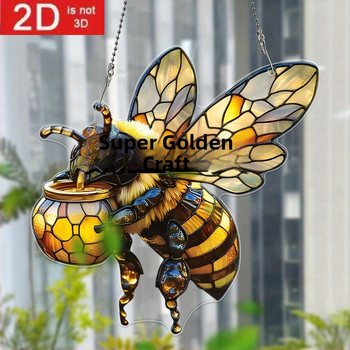 Akrüülline valguspüüdja mesilasteemaga, karikatuuristiil, auto riputatav dekoratsioon, väljaandmise talv 2024