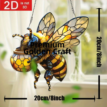 Akrüülline valguspüüdja mesilasteemaga, karikatuuristiil, auto riputatav dekoratsioon, väljaandmise talv 2024