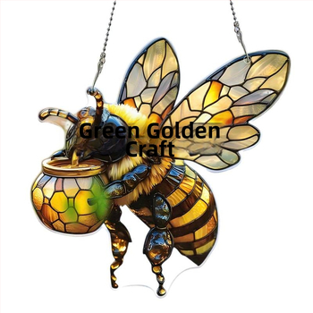 Akrüülline valguspüüdja mesilasteemaga, karikatuuristiil, auto riputatav dekoratsioon, väljaandmise talv 2024