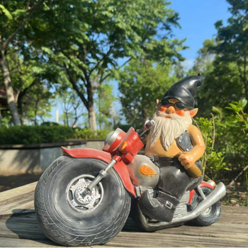 Aiakujukese figuur – väike motorrattur, Auspicious bränd, välistingimuste maastiku dekoratsioon, Ameerika maapiirkonna stiil, valmistatud vaigust