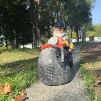 Aiakujukese figuur – väike motorrattur, Auspicious bränd, välistingimuste maastiku dekoratsioon, Ameerika maapiirkonna stiil, valmistatud vaigust