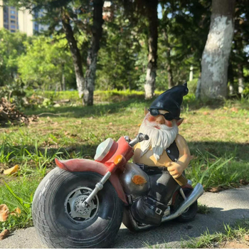 Aiakujukese figuur – väike motorrattur, Auspicious bränd, välistingimuste maastiku dekoratsioon, Ameerika maapiirkonna stiil, valmistatud vaigust