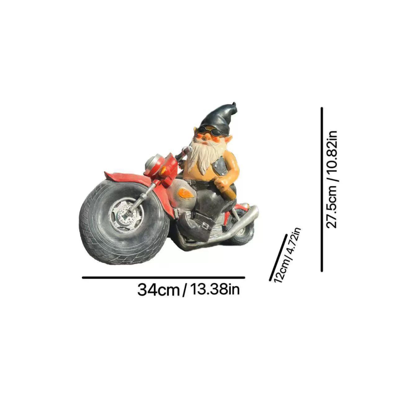 Aiakujukese figuur – väike motorrattur, Auspicious bränd, välistingimuste maastiku dekoratsioon, Ameerika maapiirkonna stiil, valmistatud vaigust