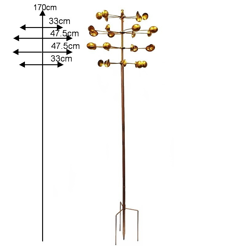 Aia metalli skulptuur tuuleveskiga lusika kujul, nelja külje pöörlev dekoratsioon, elektroplaadimine, valamine, pool-käsitöö ja pool-masinaga töötlus, kaasaegne kunstistiil