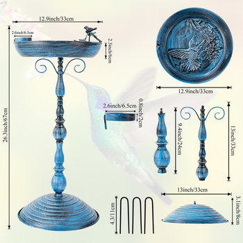 Raudmetallist linnuvann romaanikolonni disainiga, kaal 1400 g, tootekood Yf49030201