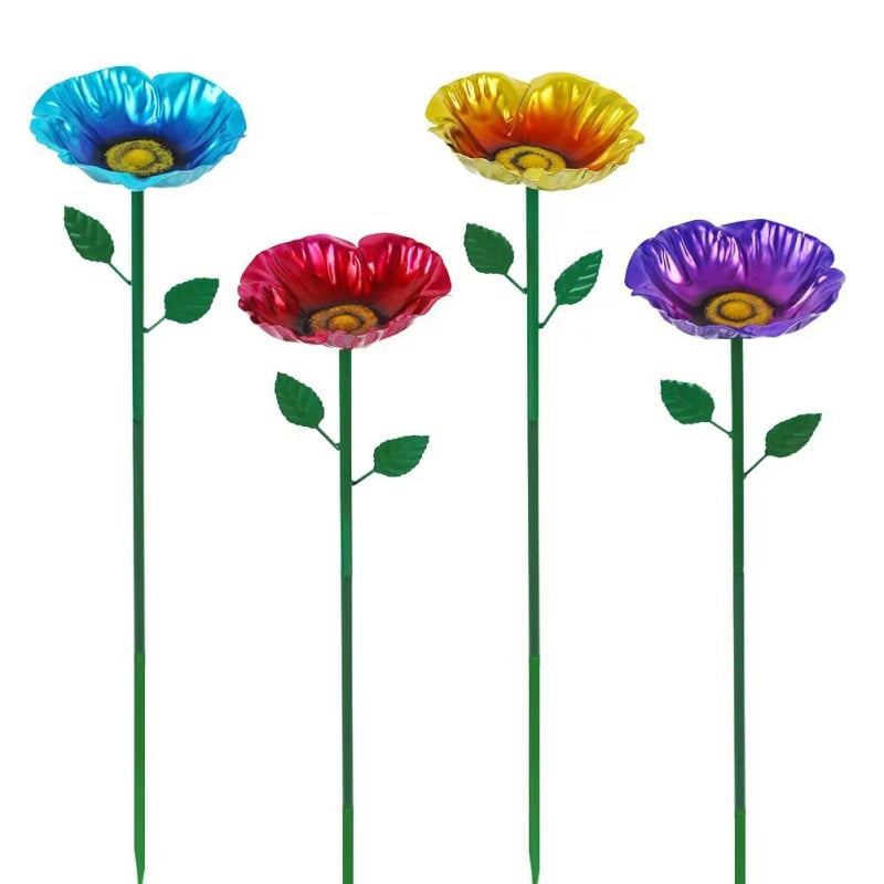 Hrănitoare pentru păsări și stație de apă, design floare de floarea-soarelui, din fier forjat, decor exterior în grădină