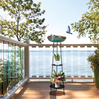 Raudne taimede alus koos roniva raamiga ja linnuvanniga – osaliselt käsitsi ja osaliselt mehhaaniline konstruktsioon, kaal 1200 g, tootekood Yf47121503