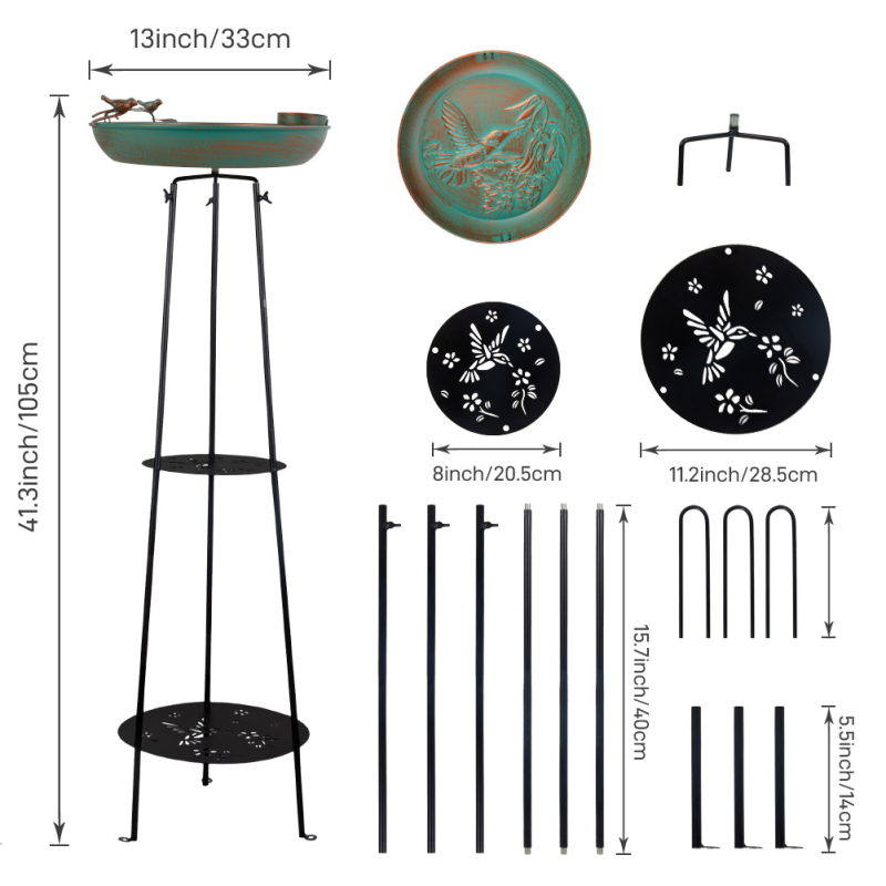 Raudne taimede alus koos roniva raamiga ja linnuvanniga – osaliselt käsitsi ja osaliselt mehhaaniline konstruktsioon, kaal 1200 g, tootekood Yf47121503