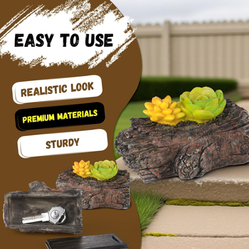 Võtmekarp puu tüve kujul, välistingimustes vastupidav, valmistatud vaigust, kaasaegne minimalistlik stiil