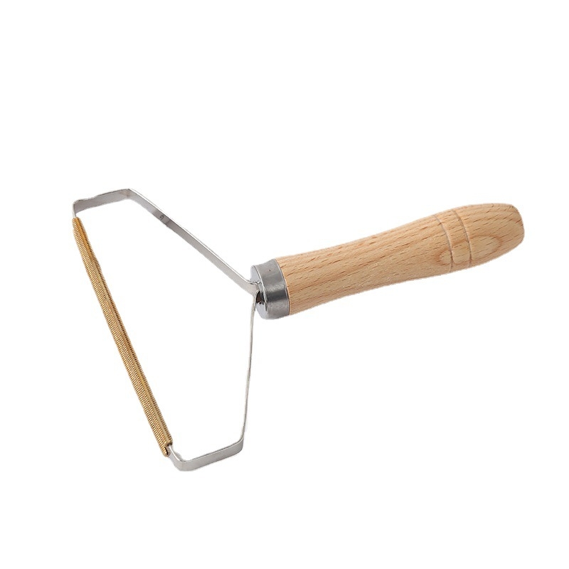 Käsitsi kasutatav kahetahuline puidust karvade eemaldaja, puidust käepidemeaga