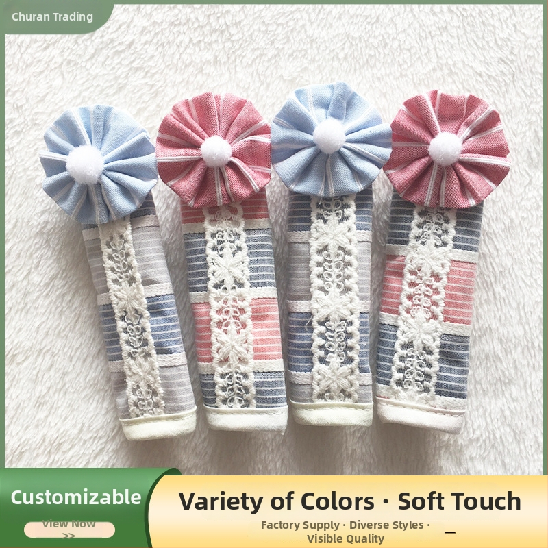 Kapis ukse käepideme kate lilled kudumispitsiga, puuvillane kangas, põhielemendi 95% ja kõrvaline 5%, Korea stiil, kohandamine saadaval