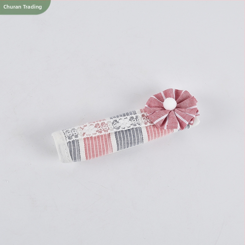 Ochranný kryt na kľučku skrinky s kvetinovou pletenou čipkou, bavlnený materiál, hlavný obsah tkaniny 95% / sekundárny 5%, korejský štýl, prispôsobenie k dispozícii