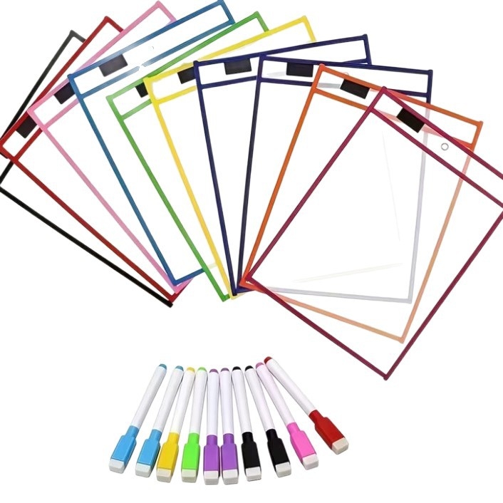 Huiya Laste Failide Kirjutamiseks Kuivalt Kustutatav Kott, Korduvkasutatav, Läbipaistev PET, Materjalid OPP+PET+CPP