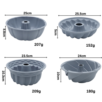 Neljaosaline silikoonist küpsetiformide komplekt – ebakorrapärase kujuga, kuumuskindel, mittekleepuvad