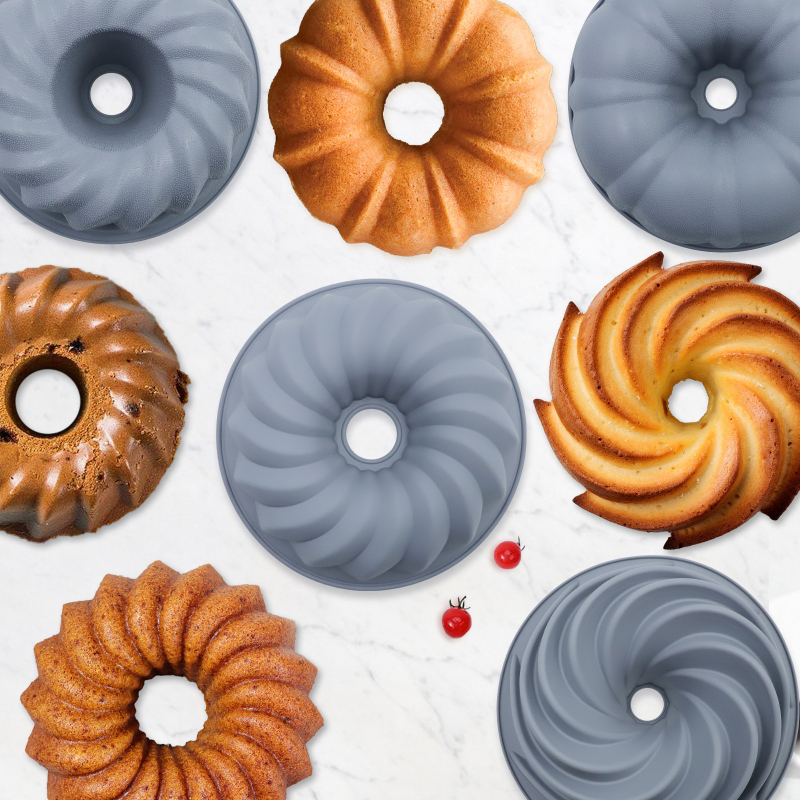 Neljaosaline silikoonist küpsetiformide komplekt – ebakorrapärase kujuga, kuumuskindel, mittekleepuvad