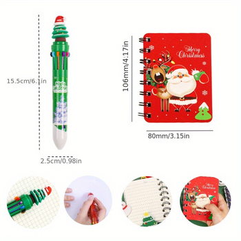 Kingituste pakend — Kingituste komplekt märkmike jaoks — 6 märkmikke ja 6 mitmevärvilist pastakat, 12-osaline komplekt, kunstlik veluurkanga, Päritolu Hiina, Tootekood jd601099685677786