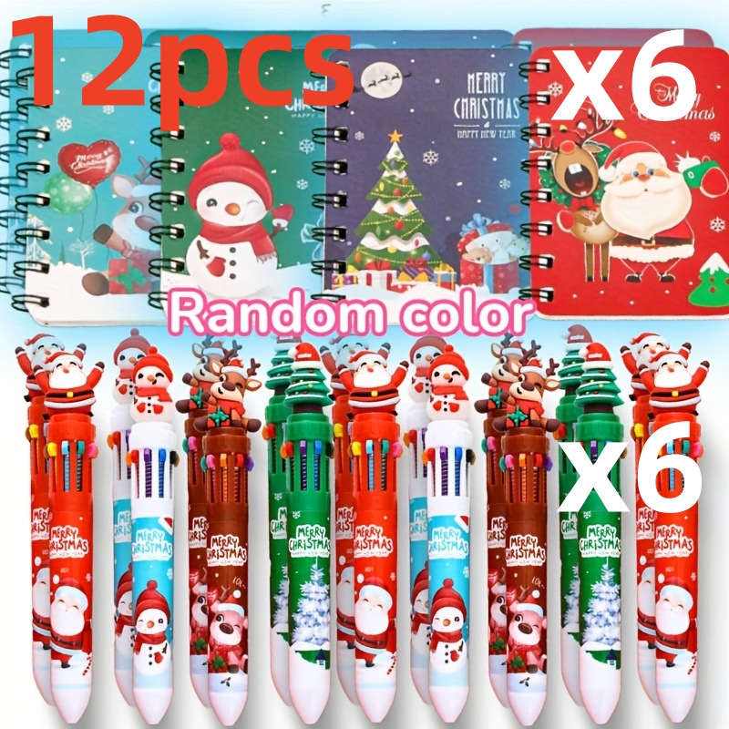 Kingituste pakend — Kingituste komplekt märkmike jaoks — 6 märkmikke ja 6 mitmevärvilist pastakat, 12-osaline komplekt, kunstlik veluurkanga, Päritolu Hiina, Tootekood jd601099685677786