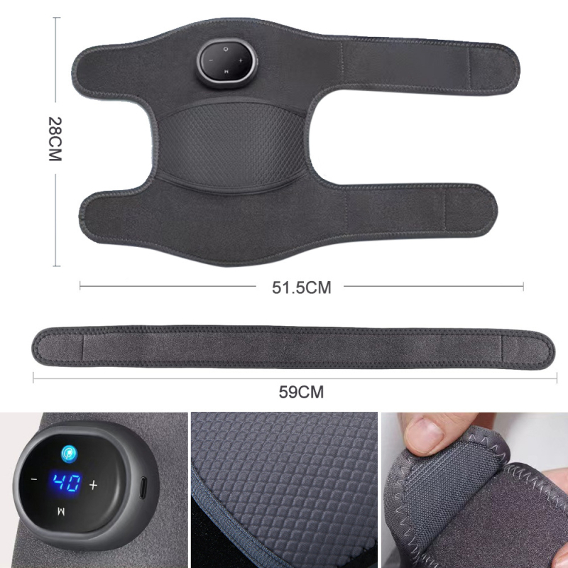 Mitmefunktsiooniline soojendusega massaaž põlvele ja õlale, juhtmevaba LCD-kontrolleriga; sisaldab põlvepadja, õla padja ja jala kaitsja; 5V, 7W, 40–60°C, 3 massaažikiirust, 5 temperatuuri taset