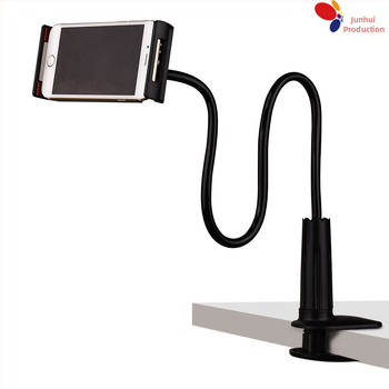 Tahvelarvuti ja telefonihoidik pöörleva toruga — kinnitatav mööbli serva (öölaud/büroo), tsinkide sulam