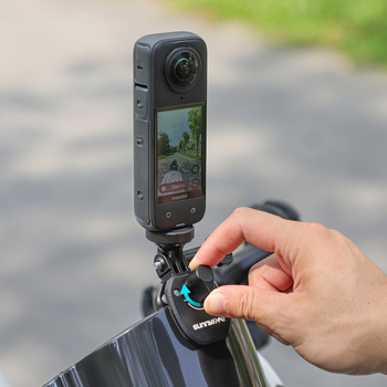 OSMO 360 Suport pentru Cameră cu Clips pentru Parbrizul Motocicletei, ZJ846, Aliaj de aluminiu + silicon, 76×41×40 mm, Compatibil cu Camerele de Acțiune